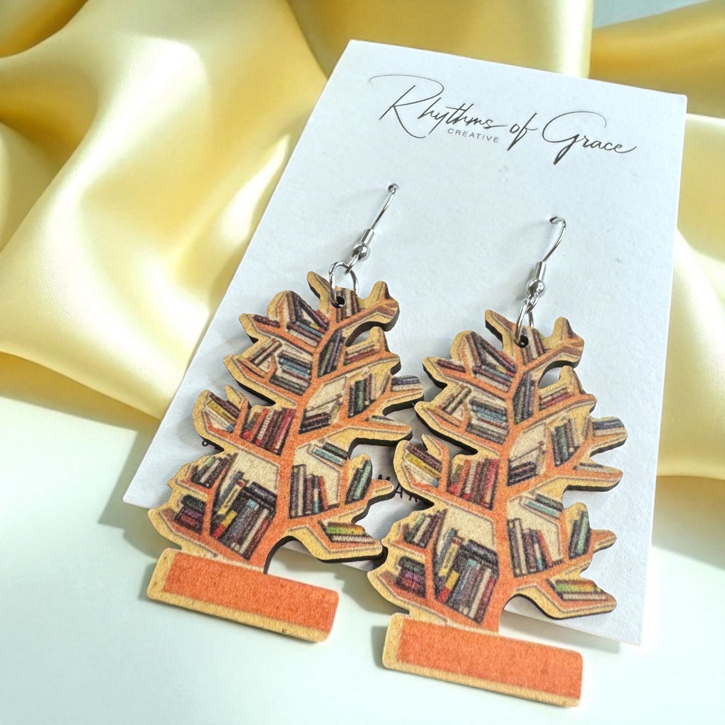 "Bookish Branches" Tree Dangle Earrings – Wear Your Love for Books!