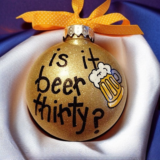 Cheers to the Season: Hand-Painted 'Is It Beer-Thirty?' Ornament!