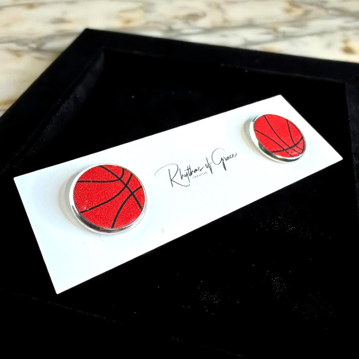 Slam Dunk Style: Basketball Stud Earrings 🏀