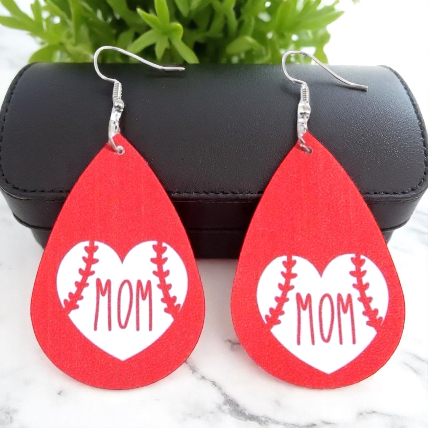 Step Up to the Plate in Style - Red Baseball Dangle Earrings! ⚾