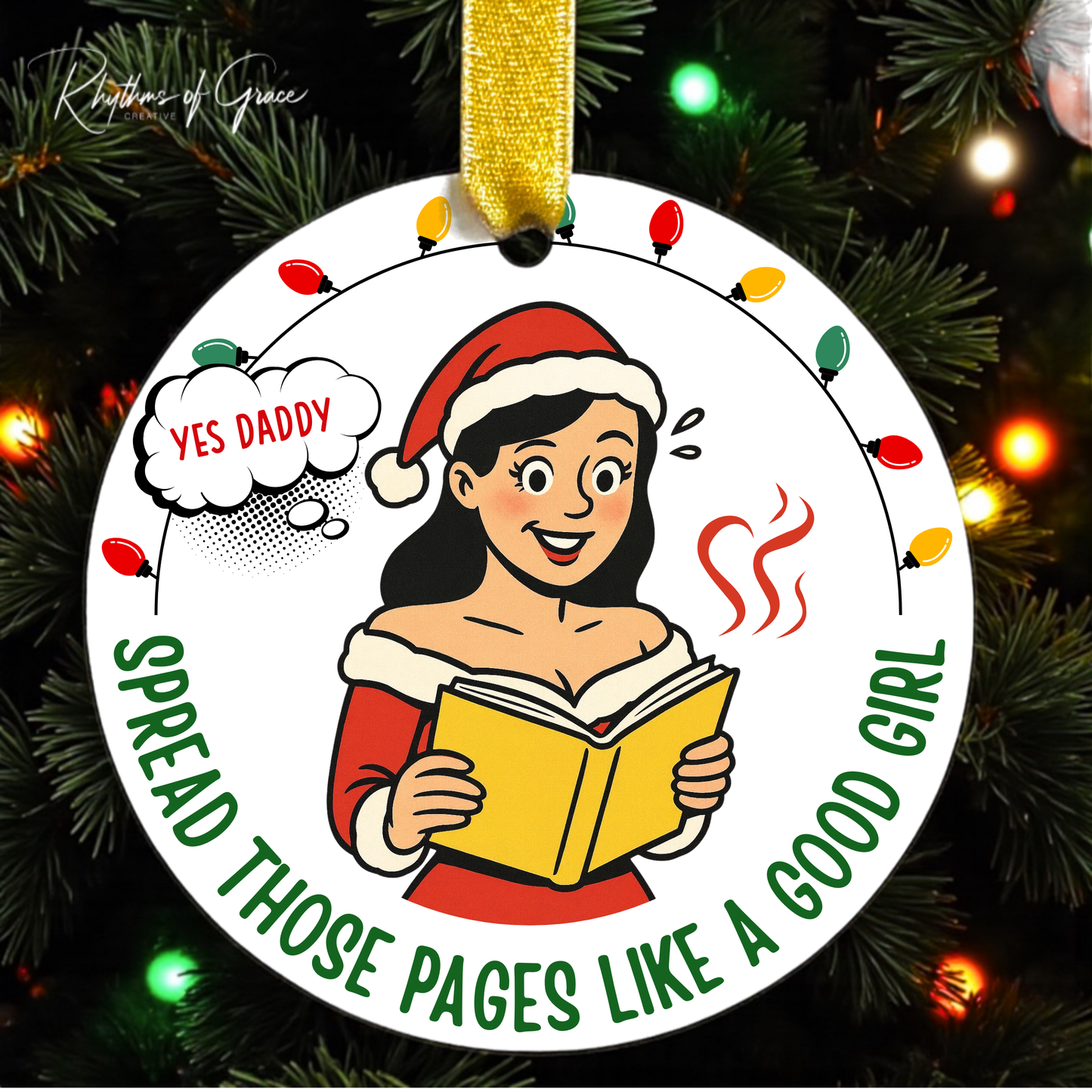 Smut Book Club Christmas Ornament – Cheeky Romance Reader Gift | 5 Styles + Personalization