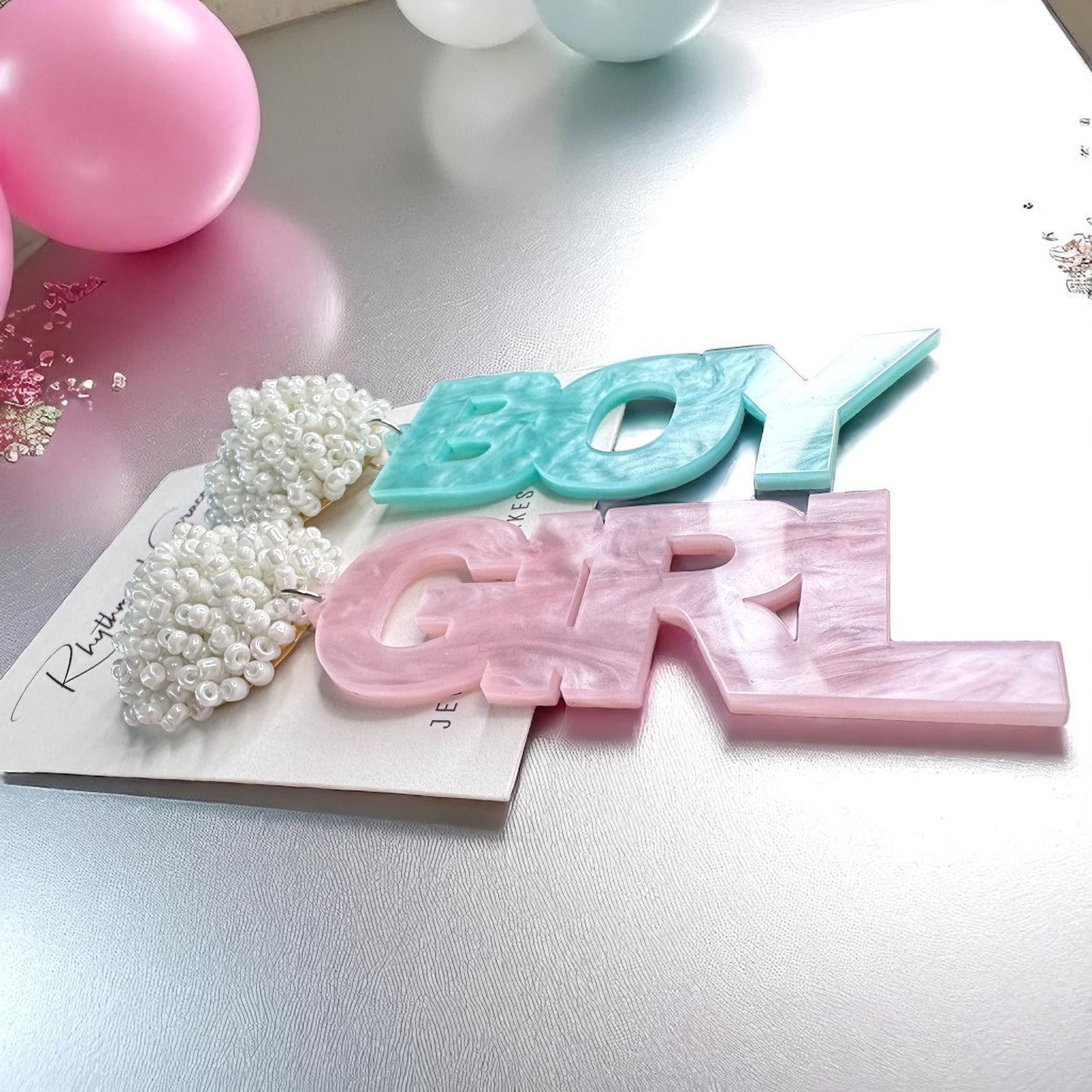 Gender Reveal Dangle Earrings: Share the Surprise in Style