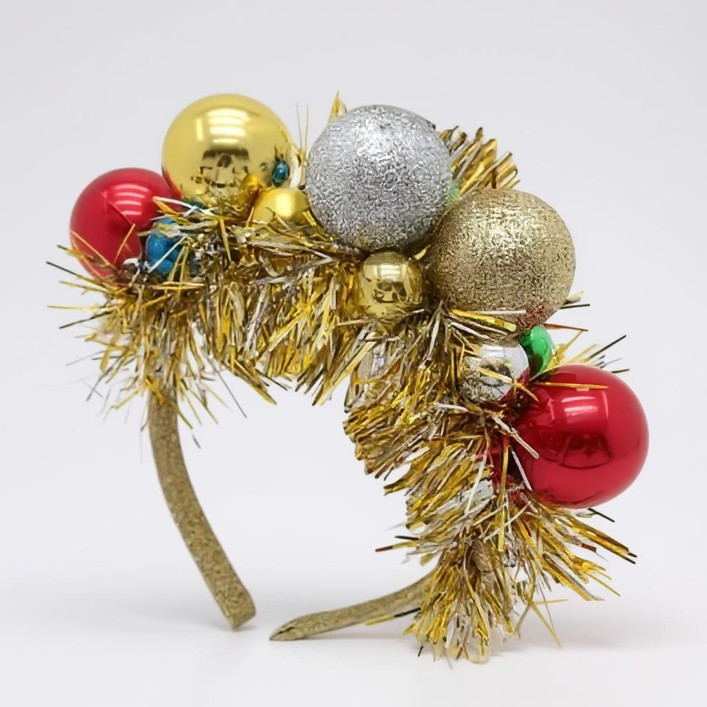 Ho Ho Ho-liday Glam: Red & Green Christmas Ornament Headband!
