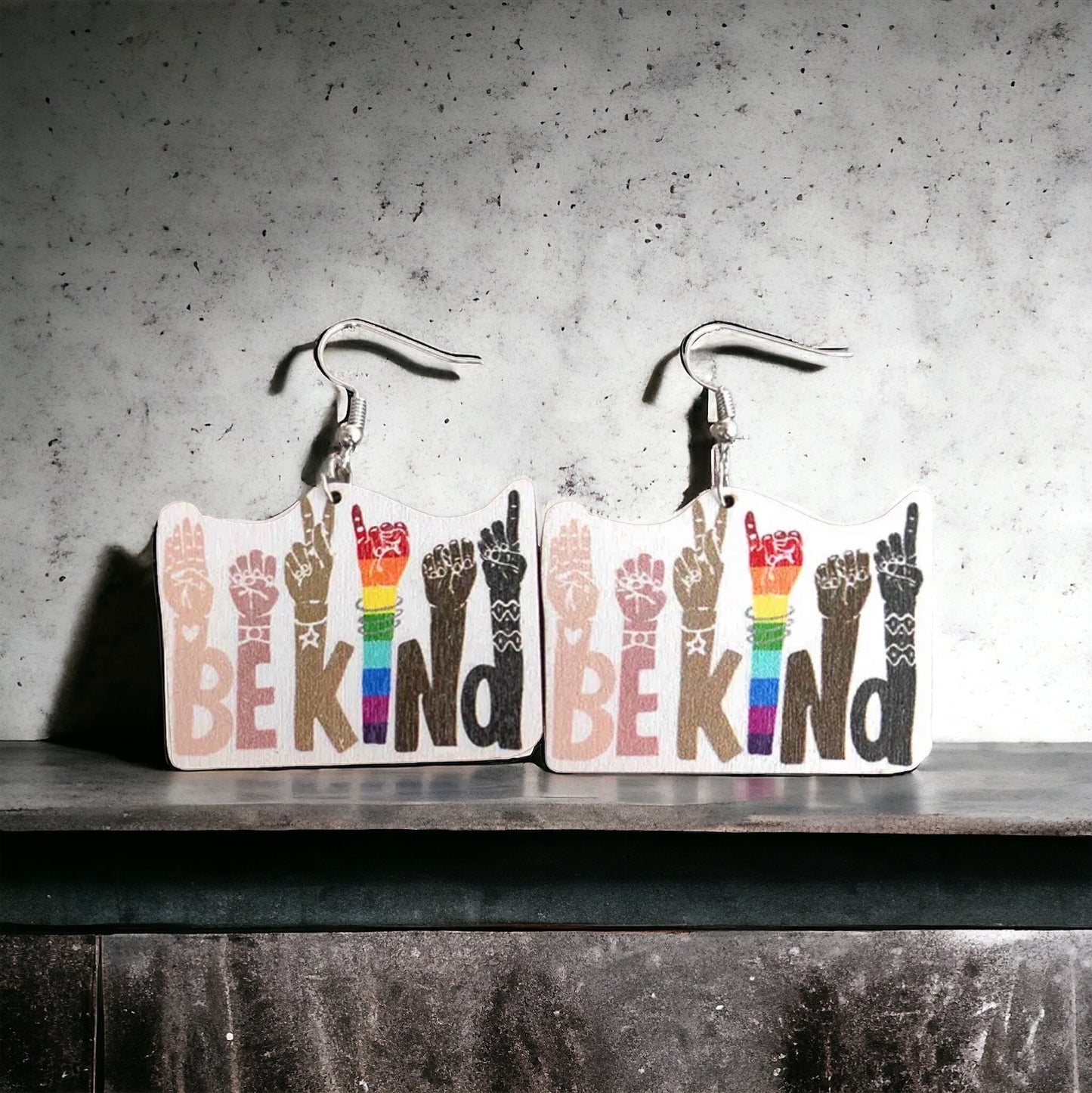 Be Kind Rainbow Earrings – Celebrate PRIDE and Diversity!
