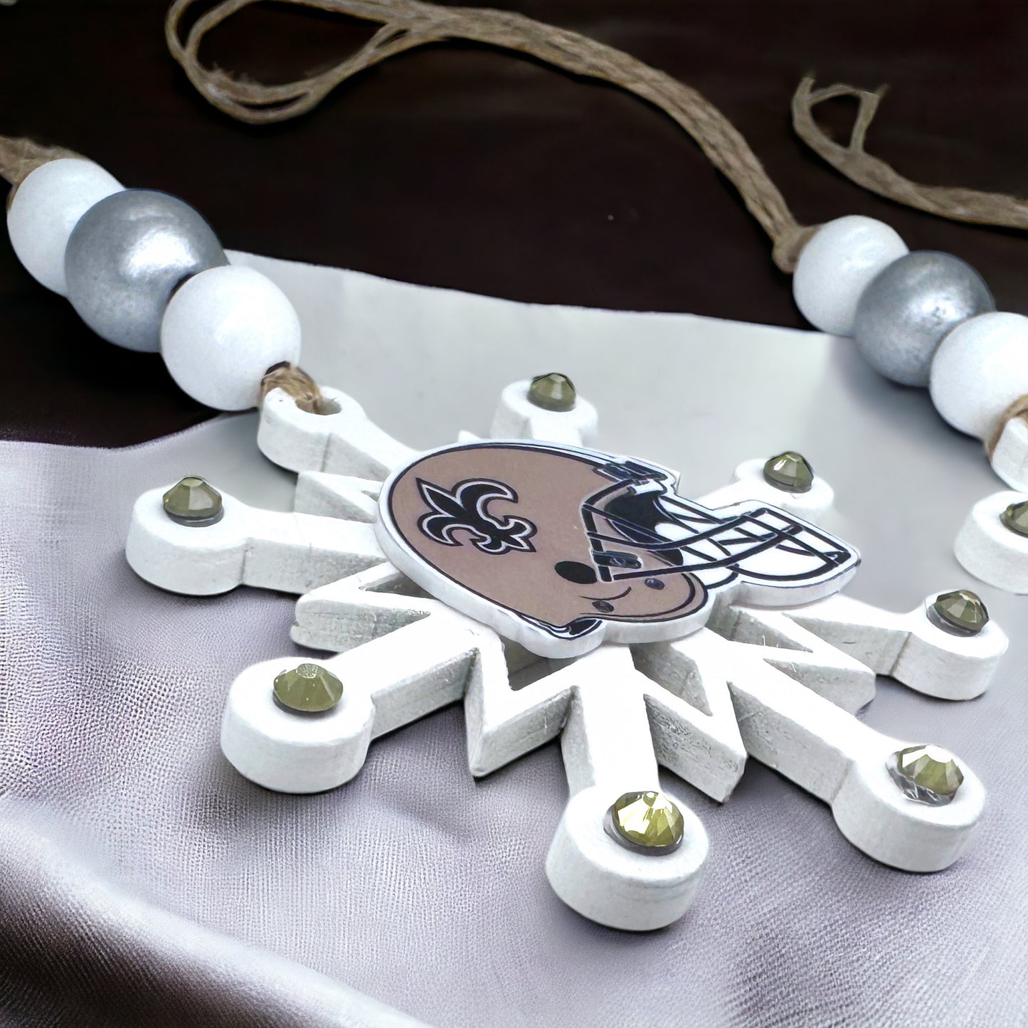 Saintsational Holiday Cheer: Handmade New Orleans Saints Snowflake Ornament!