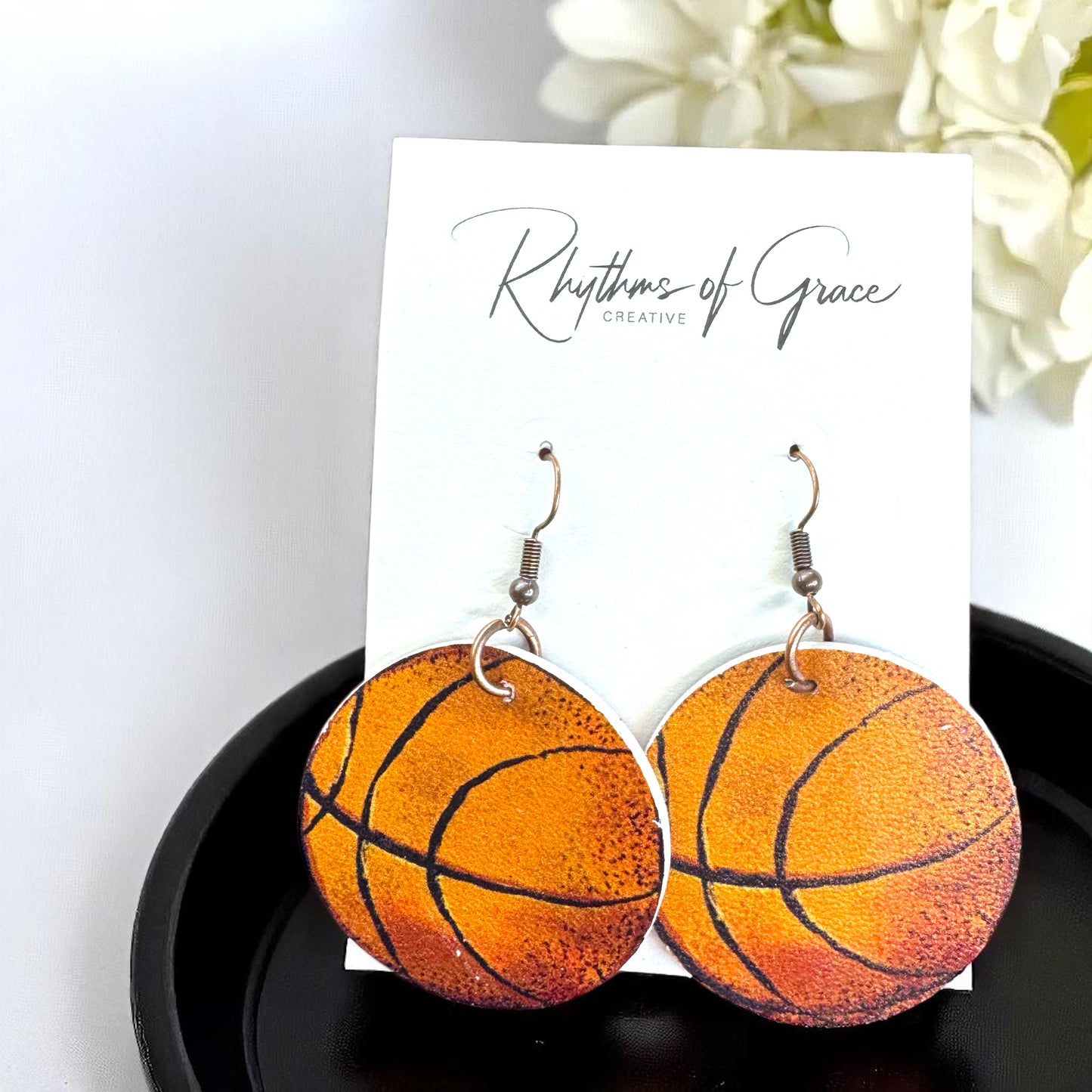 Slam Dunk Style: Basketball Dangle Earrings! 🏀