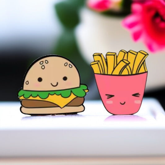 Tasteful Delight: Burger & Fries Stud Earrings 🍔🍟