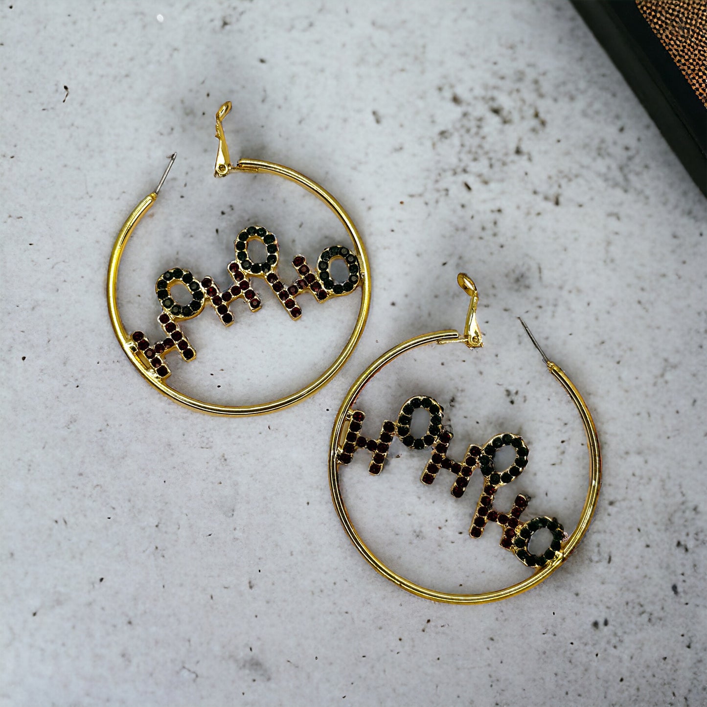 Holiday Sparkle Alert: Red & Green Glitter Christmas Hoop Earrings