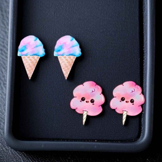 Sweeten Your Style: Adorable Cotton Candy Stud Earrings!