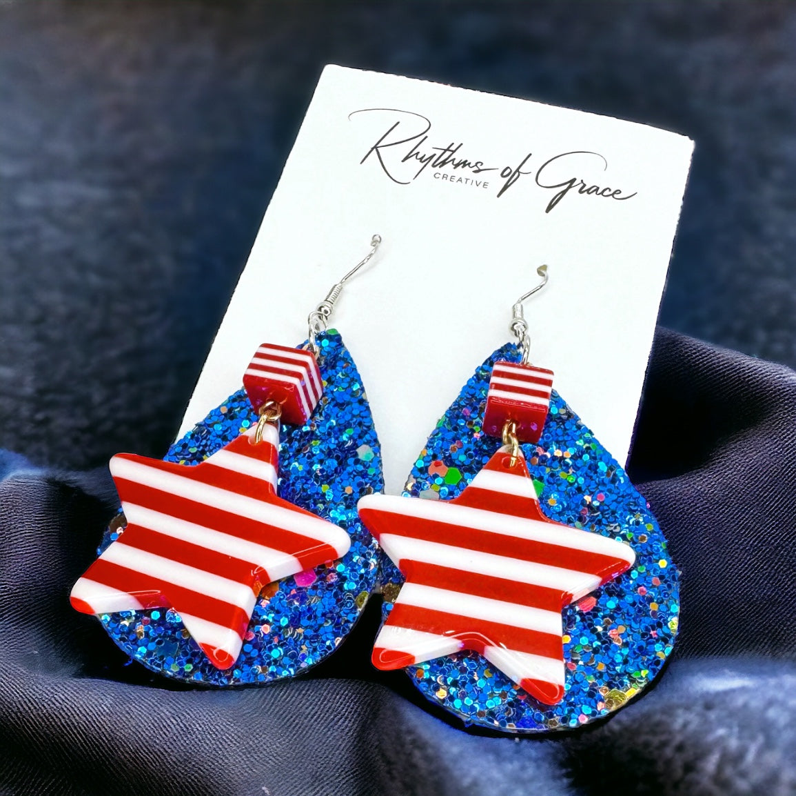 Patriotic Teardrop Earrings - Show Your Stars and Stripes!