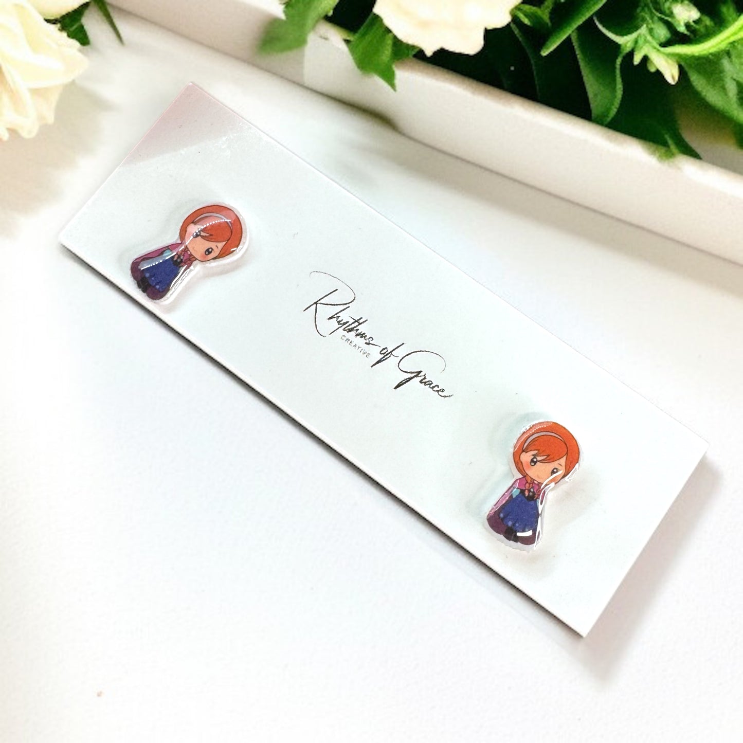 Enchanting Cartoon Princess Stud Earrings - Sparkle Like Royalty! đź‘‘