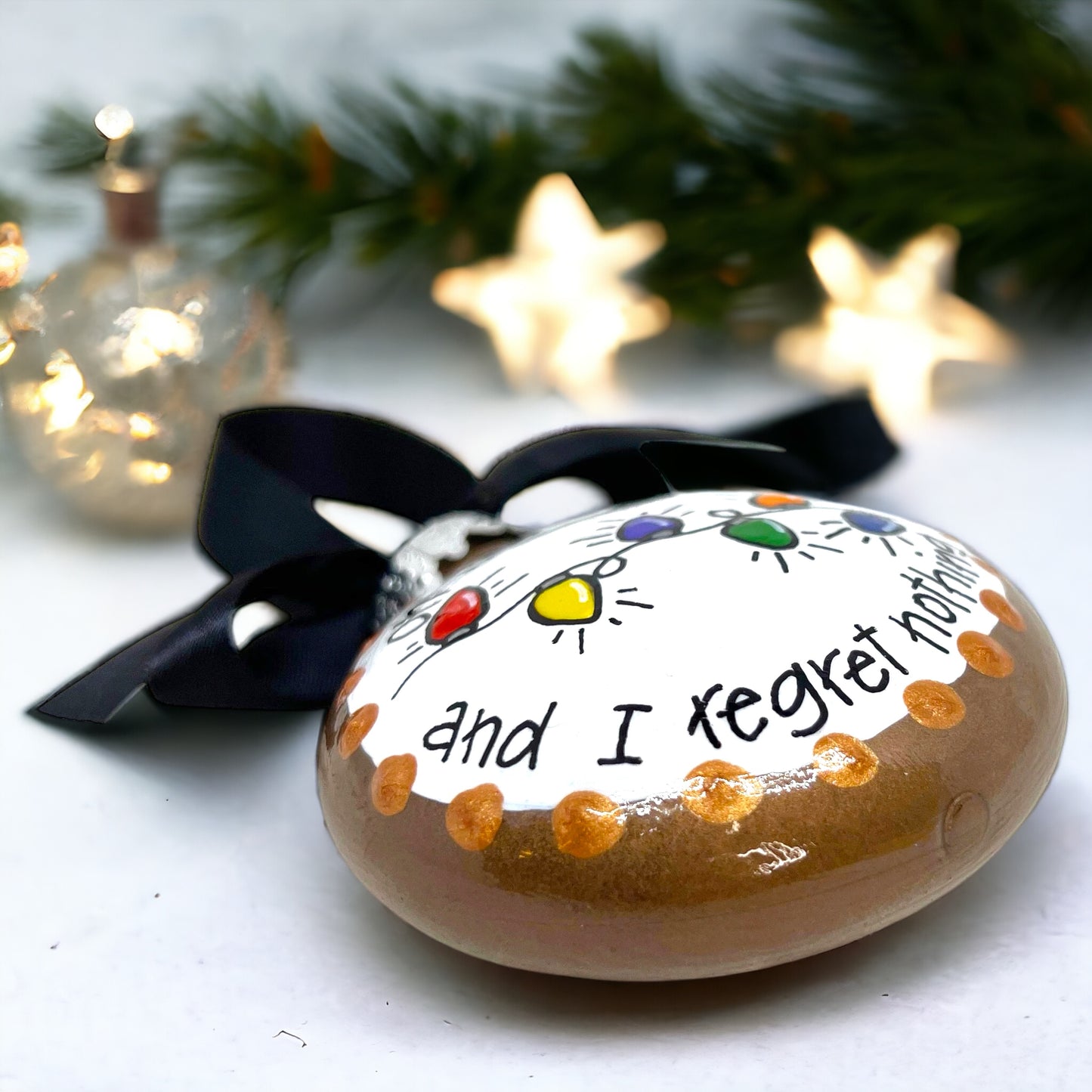 Naughty List Christmas Ornament - "On the Naughty List and I Regret Nothing"