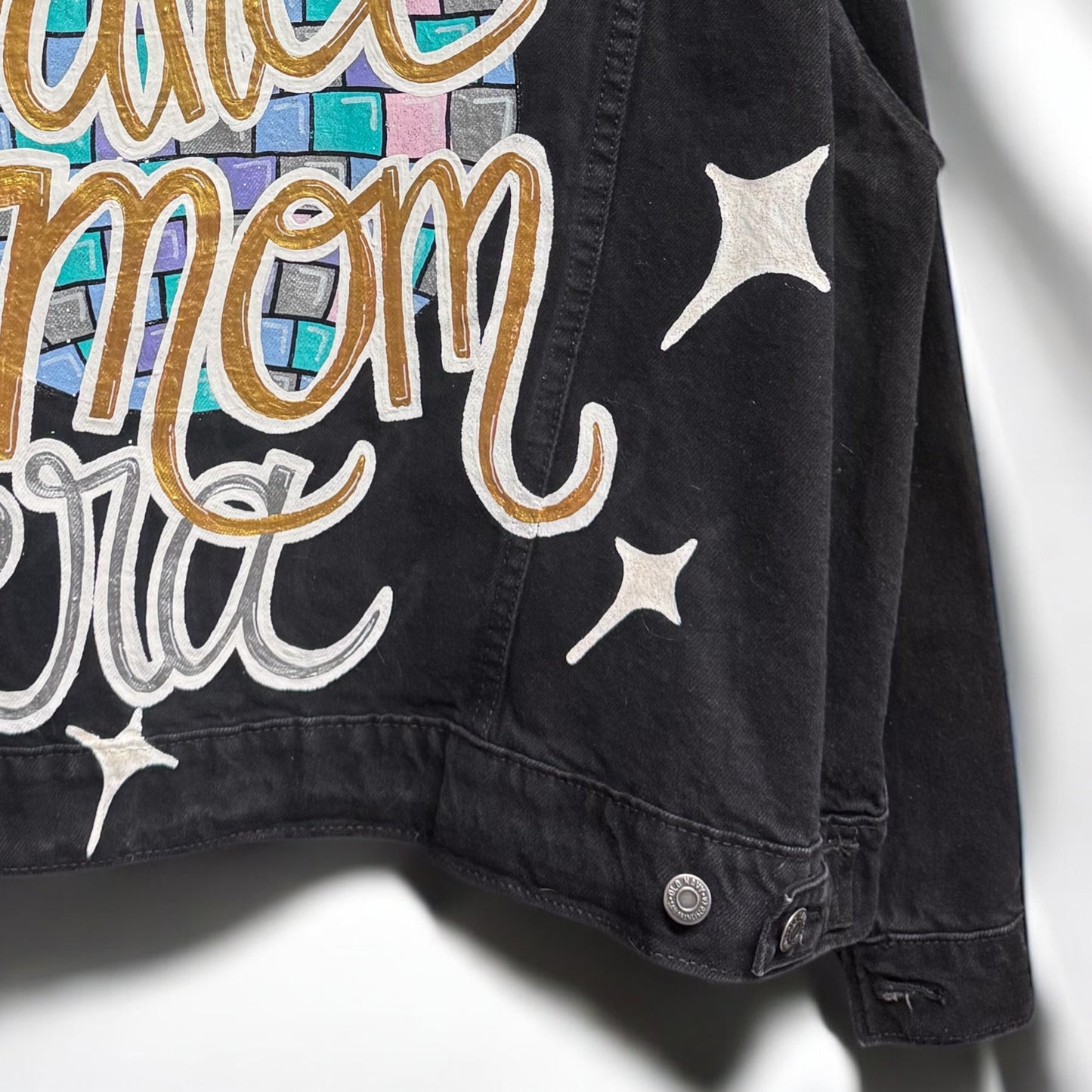 Hand Painted Jean Jacket: “In My Dance Mom Era”