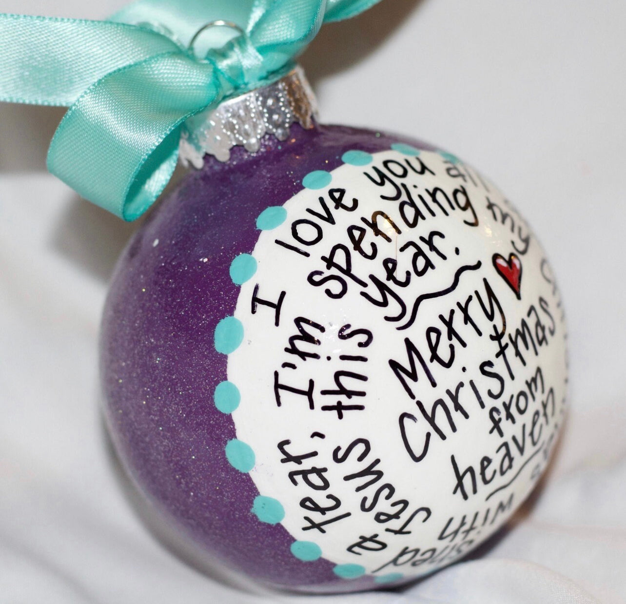 Christmas in Heaven Ornament - Memorial Ornament, Angel in Heaven, Christmas Ornament, Holiday Ornament, In Memory, Rest in Peace - Rhythms of Grace Creative