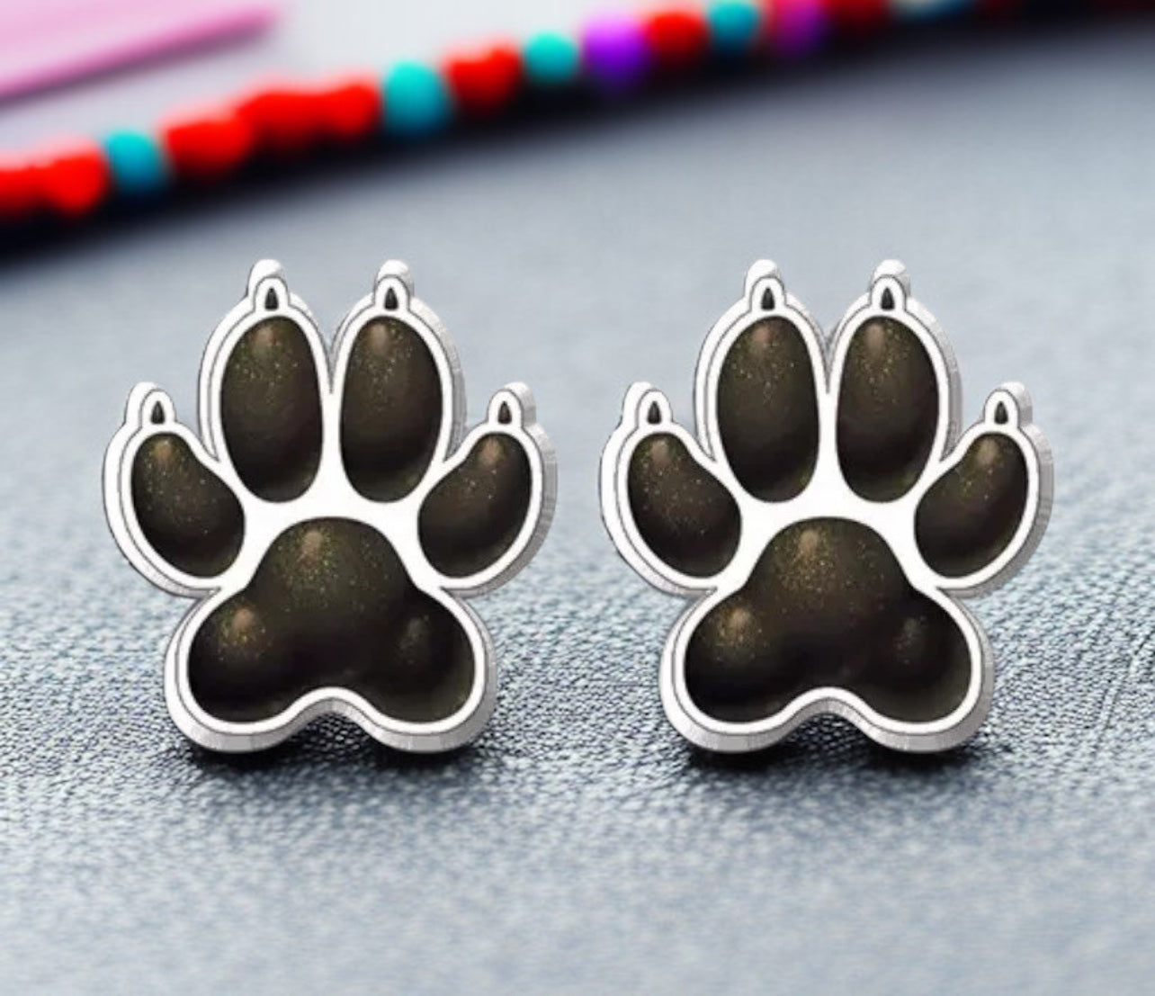 Vibrant Paw Print Studs – A Pawfect Gift! 🐾 10 Colors Available!