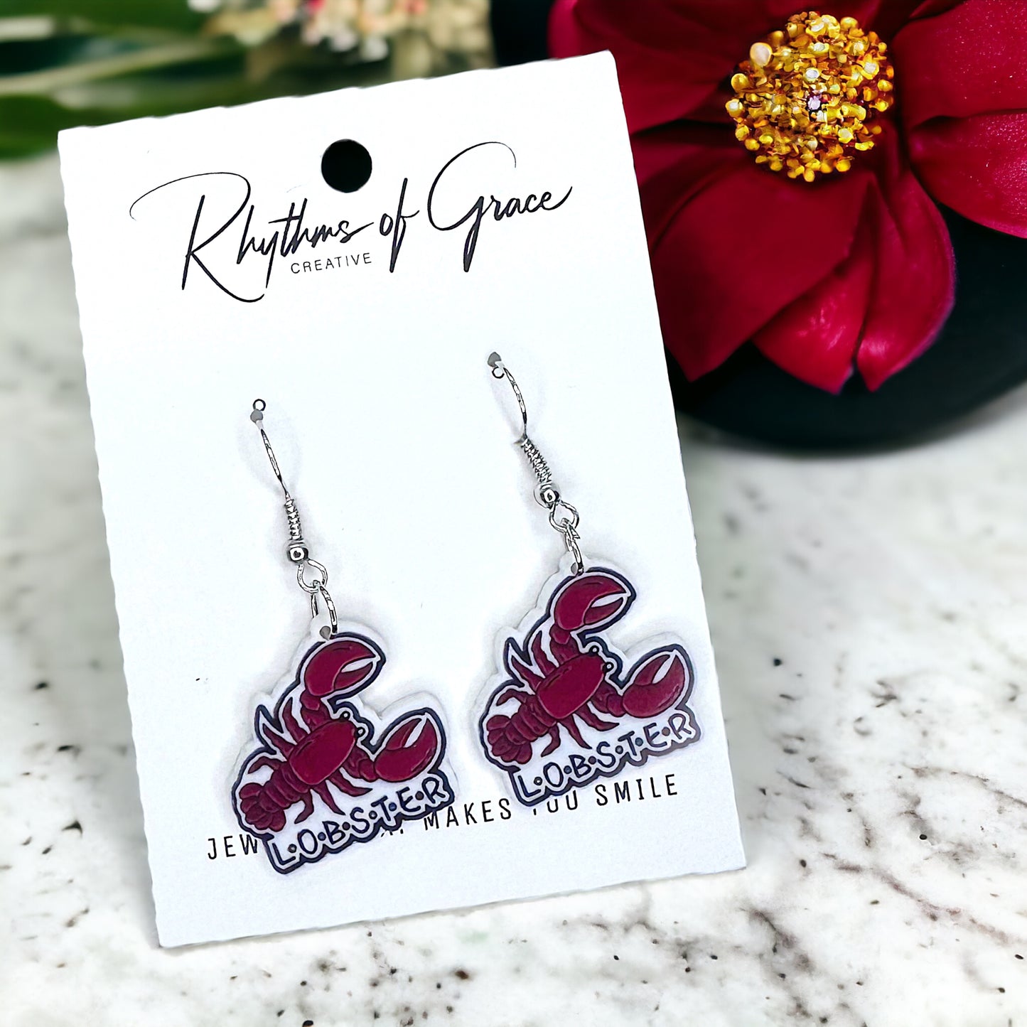 Lobster Dangle Earrings: Your Friendly Reminder of Love! FRIENDS