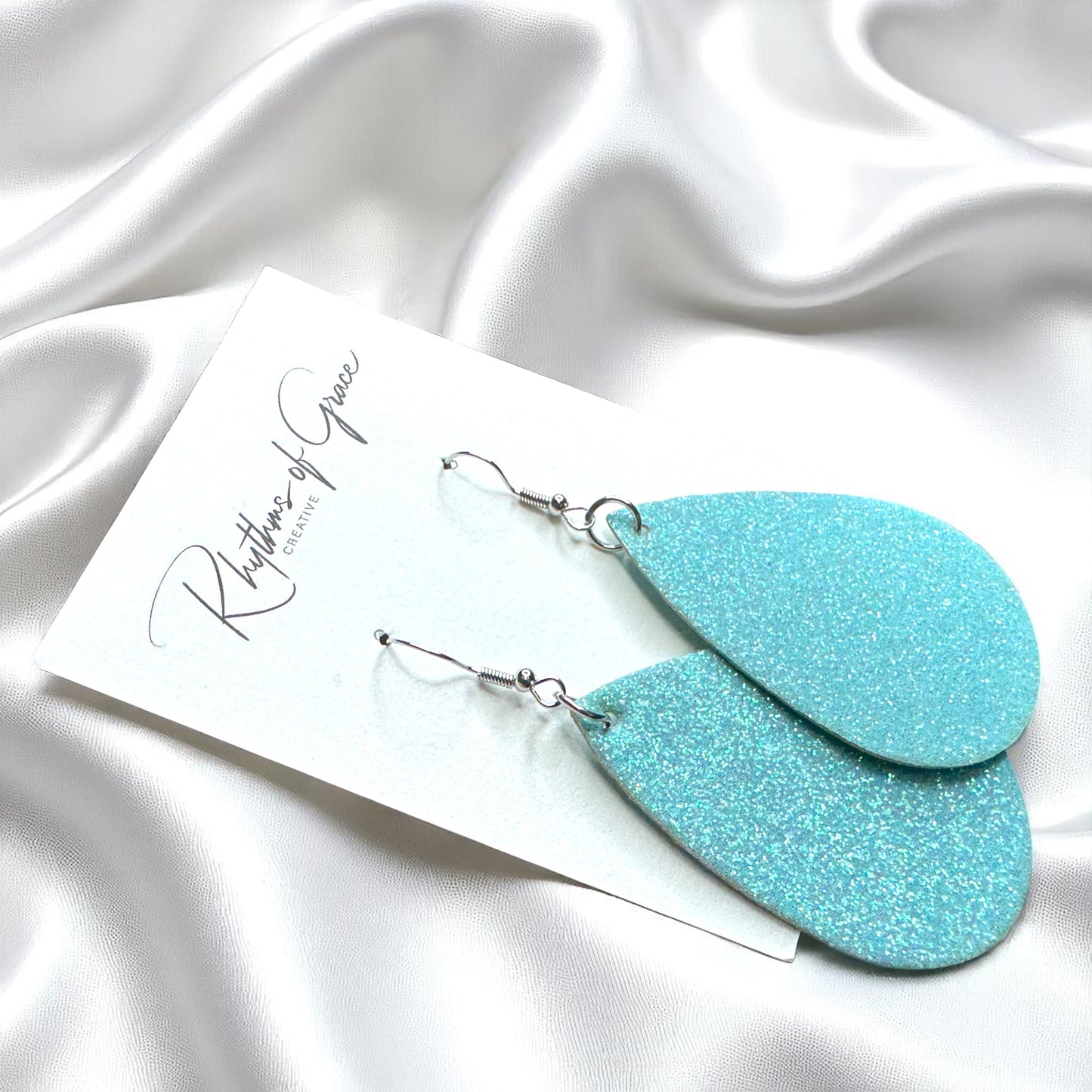 Sparkle & Shine: Glitter Teardrop Dangle Earrings ✨ - Rhythms of Grace Creative