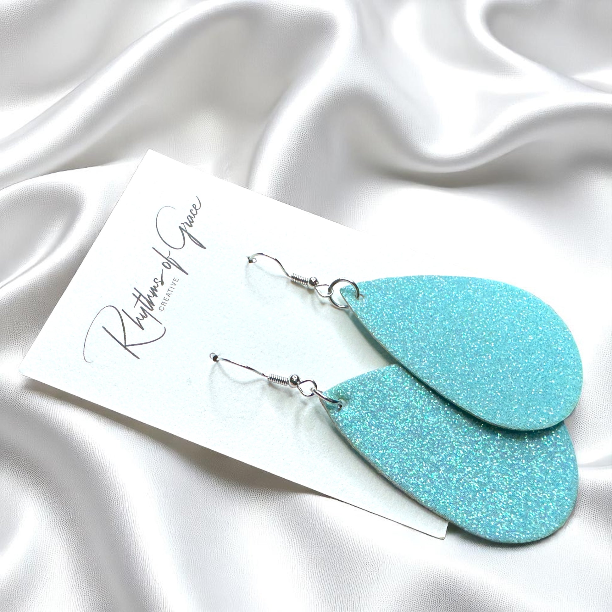 Sparkle & Shine: Glitter Teardrop Dangle Earrings ✨ - Rhythms of Grace Creative