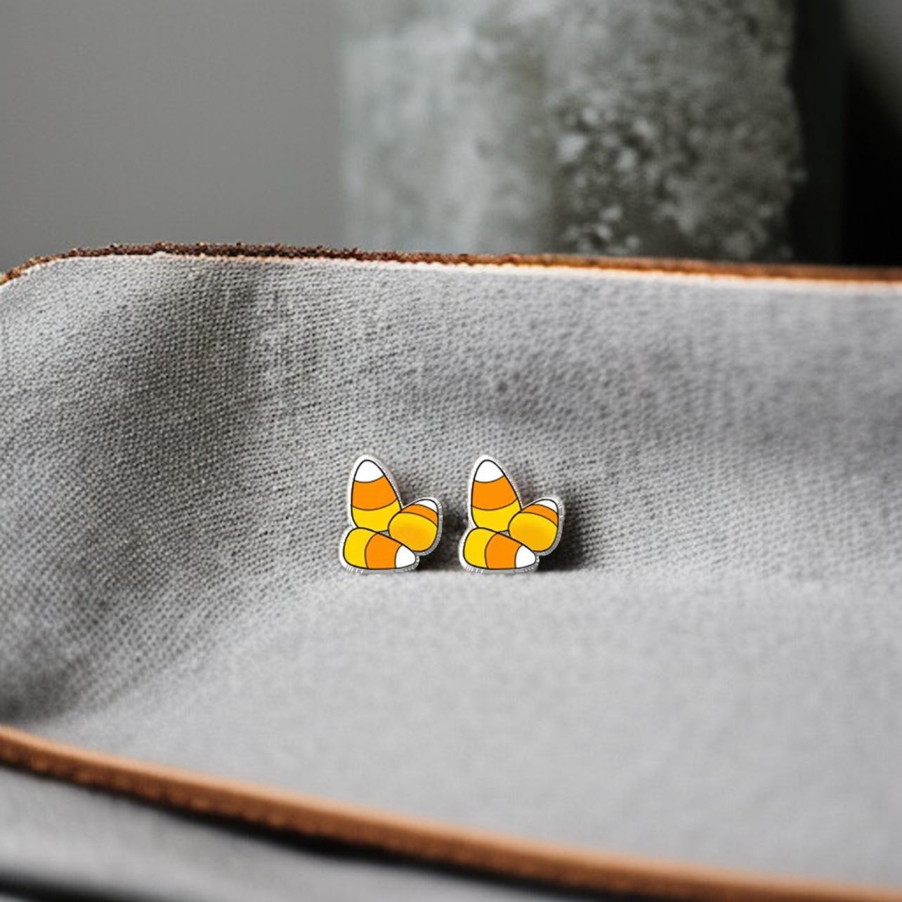 Boo-tiful Candy Corn Stud Earrings - Handmade Halloween Delight! 🎃