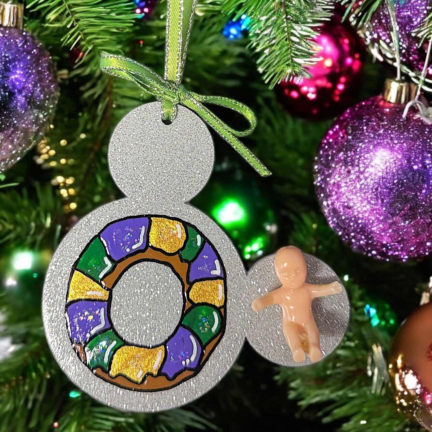 Sparkle & Magic: Custom Mouse Ears Ornament for Your Mardi Gras Adventure!