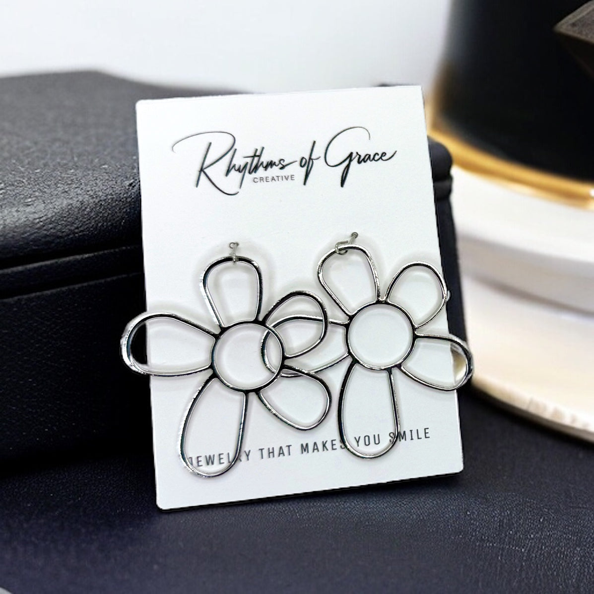 Delicate Earrings - Flower Accessories, Floral Earrings, Flower Jewelry, Gold Flower, Handmade Earrings, Silver Flower