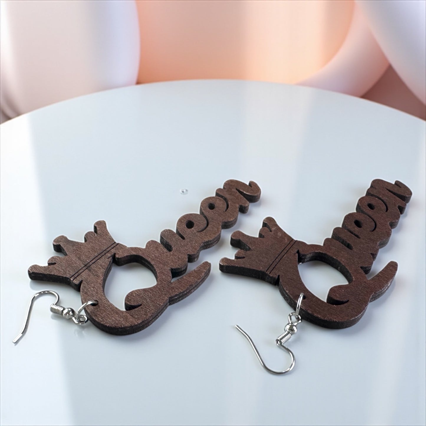 QUEEN Energy Activated – Brown Wood Earrings That Slay
