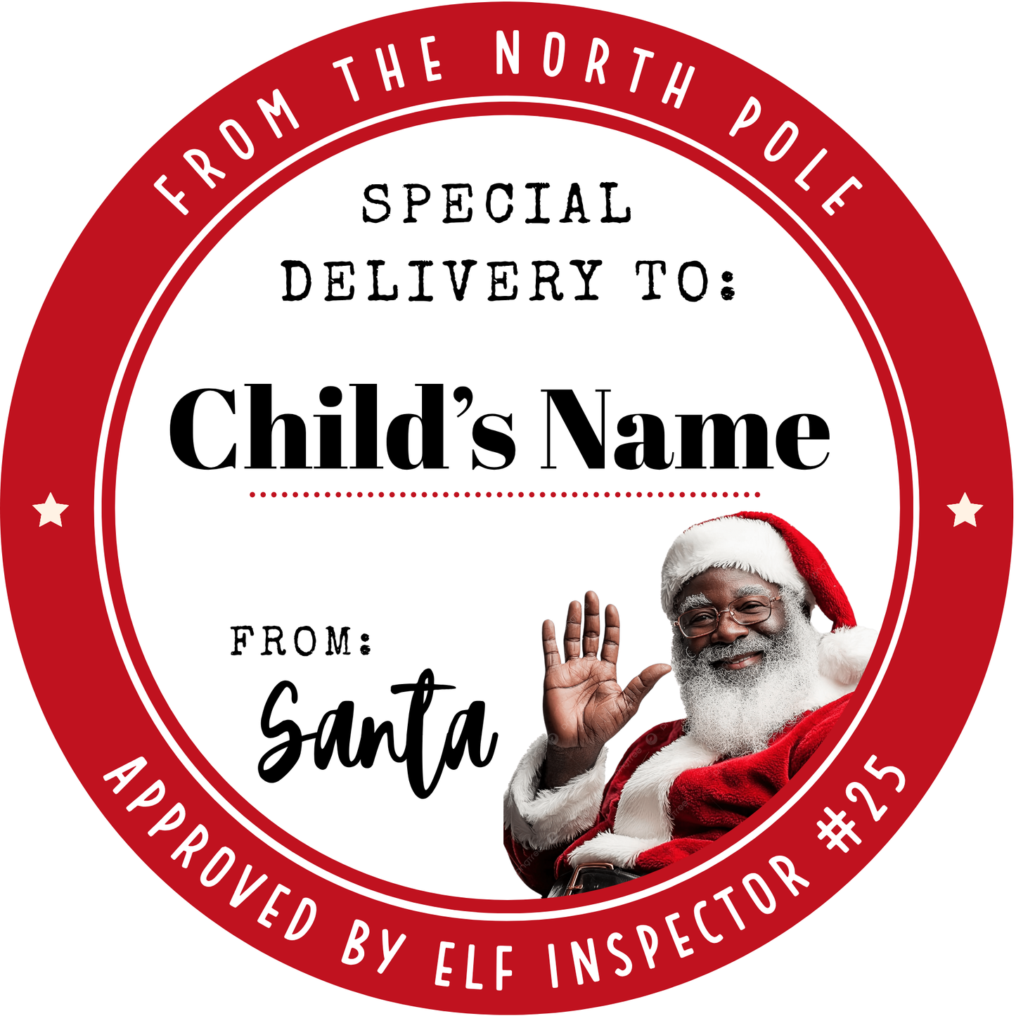 Personalized Santa Gift Tags – Custom North Pole Express Labels, Waterproof Christmas Stickers, Santa’s Workshop & Holiday Name Tags