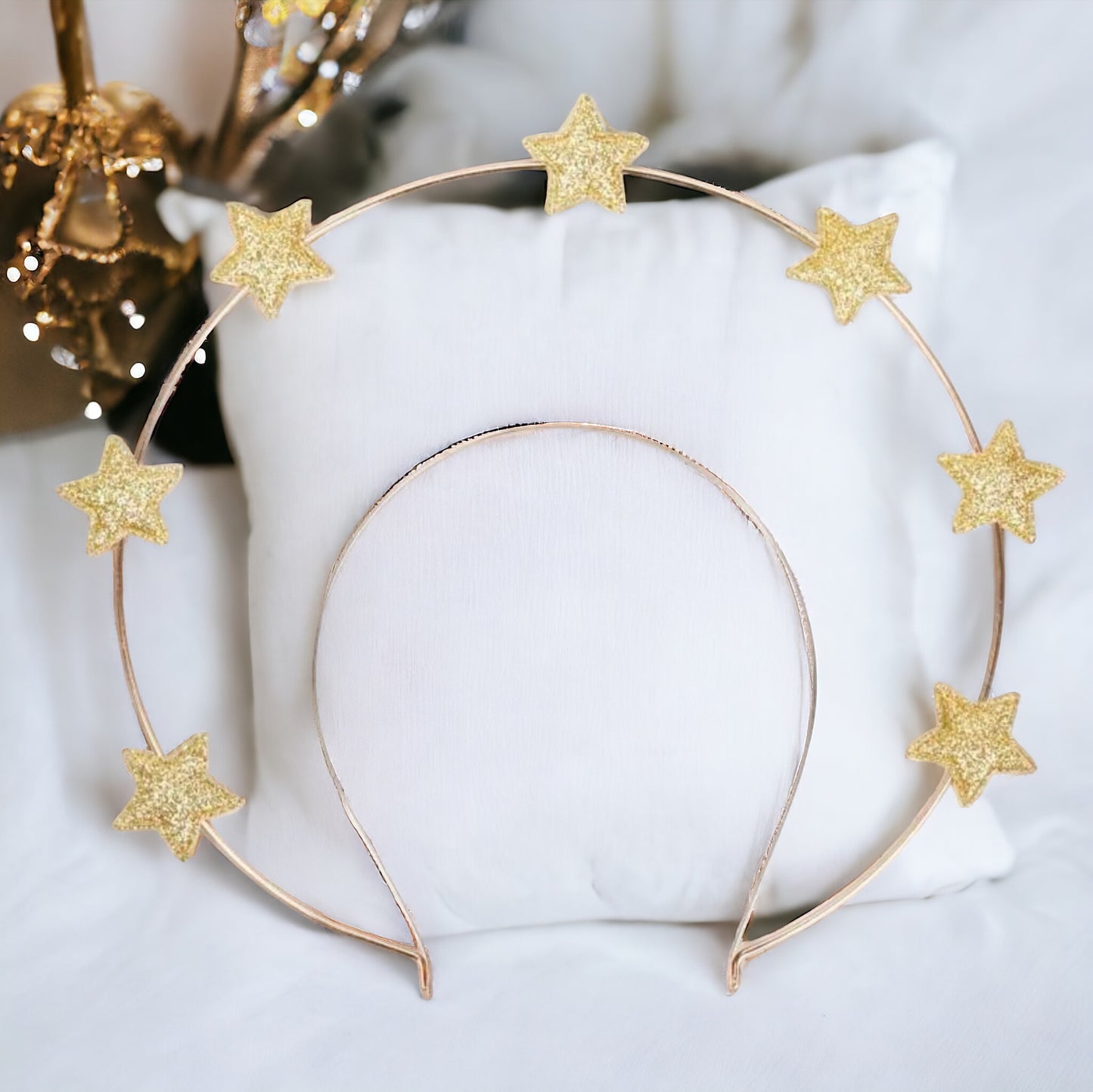 Celestial Headband - Gold Star Headband, Celestial Headpiece, Goddess Headpiece, Birthday Party, Star Goddess - Rhythms of Grace Creative