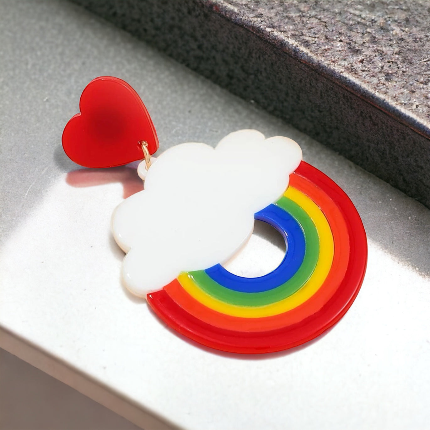 Whimsical Rainbow Cloud Earrings - Shine with PRIDE!