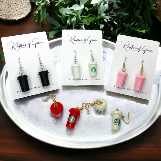 Espresso Yourself: Whimsical Coffee Cup Earrings for Caffeine Lovers!