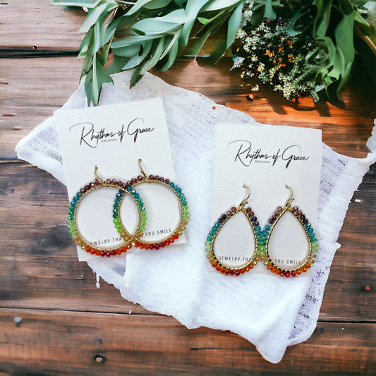 Vibrant Rainbow Crystal Earrings - Sparkle Every Day!
