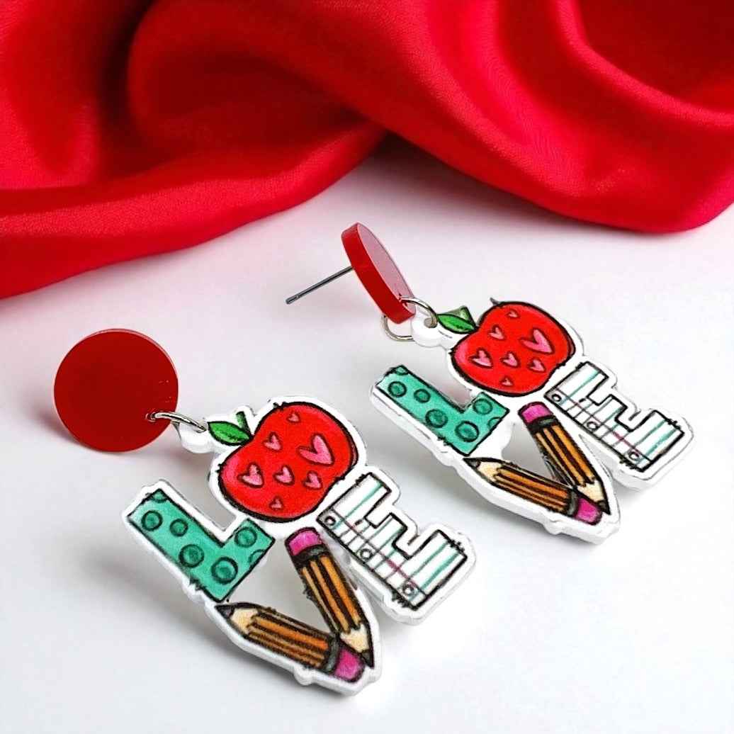 Chic & Cheerful: ‘I Love Teaching’ Earrings!