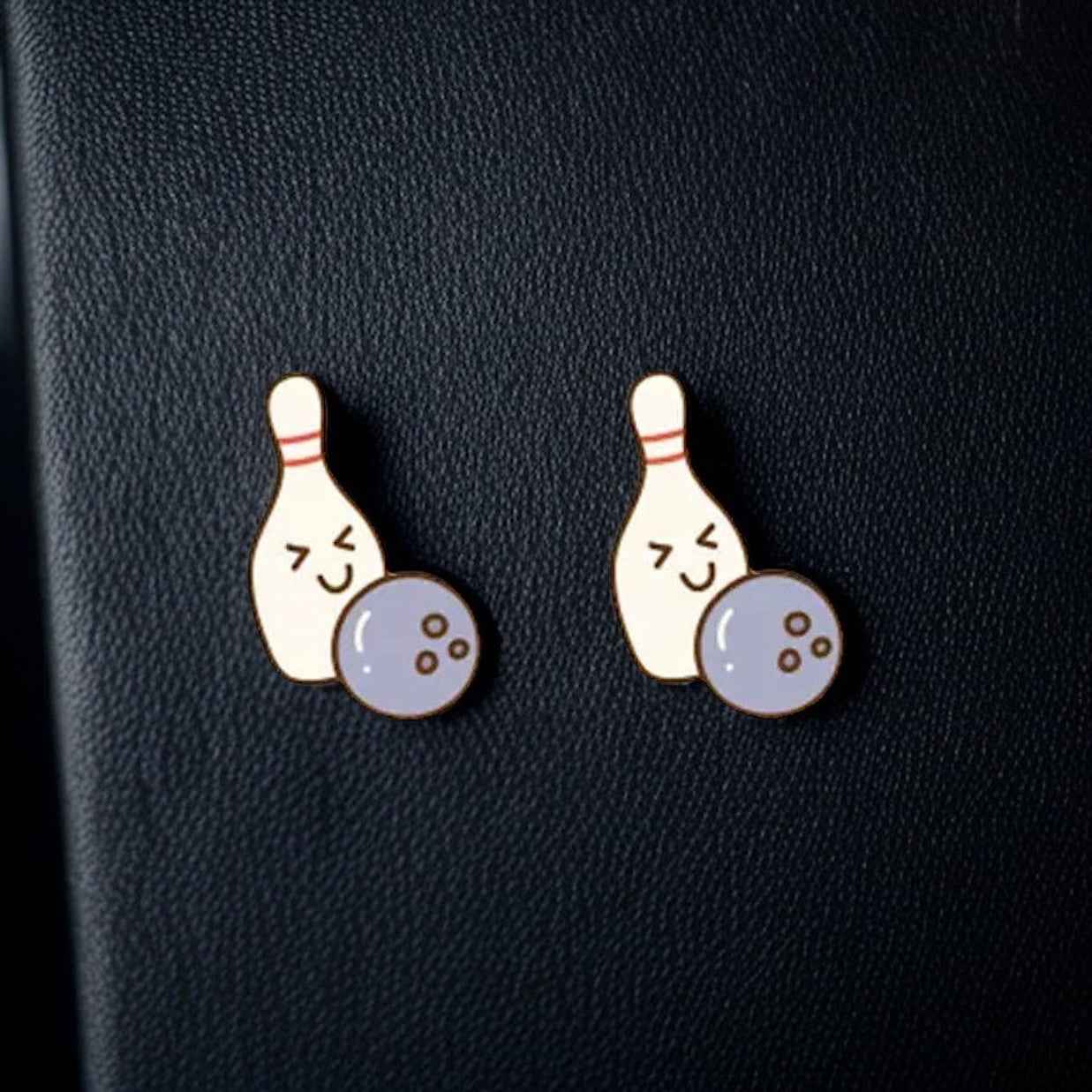 Strike a Pose with Bowling Studs Earrings! 🎳