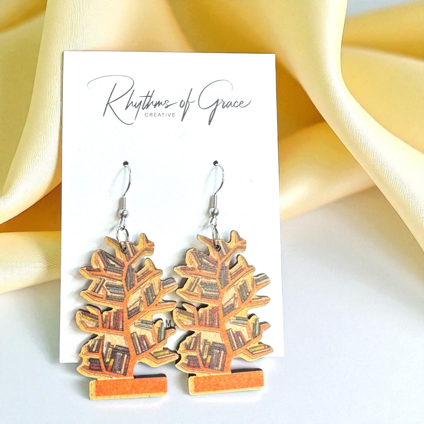 "Bookish Branches" Tree Dangle Earrings – Wear Your Love for Books!