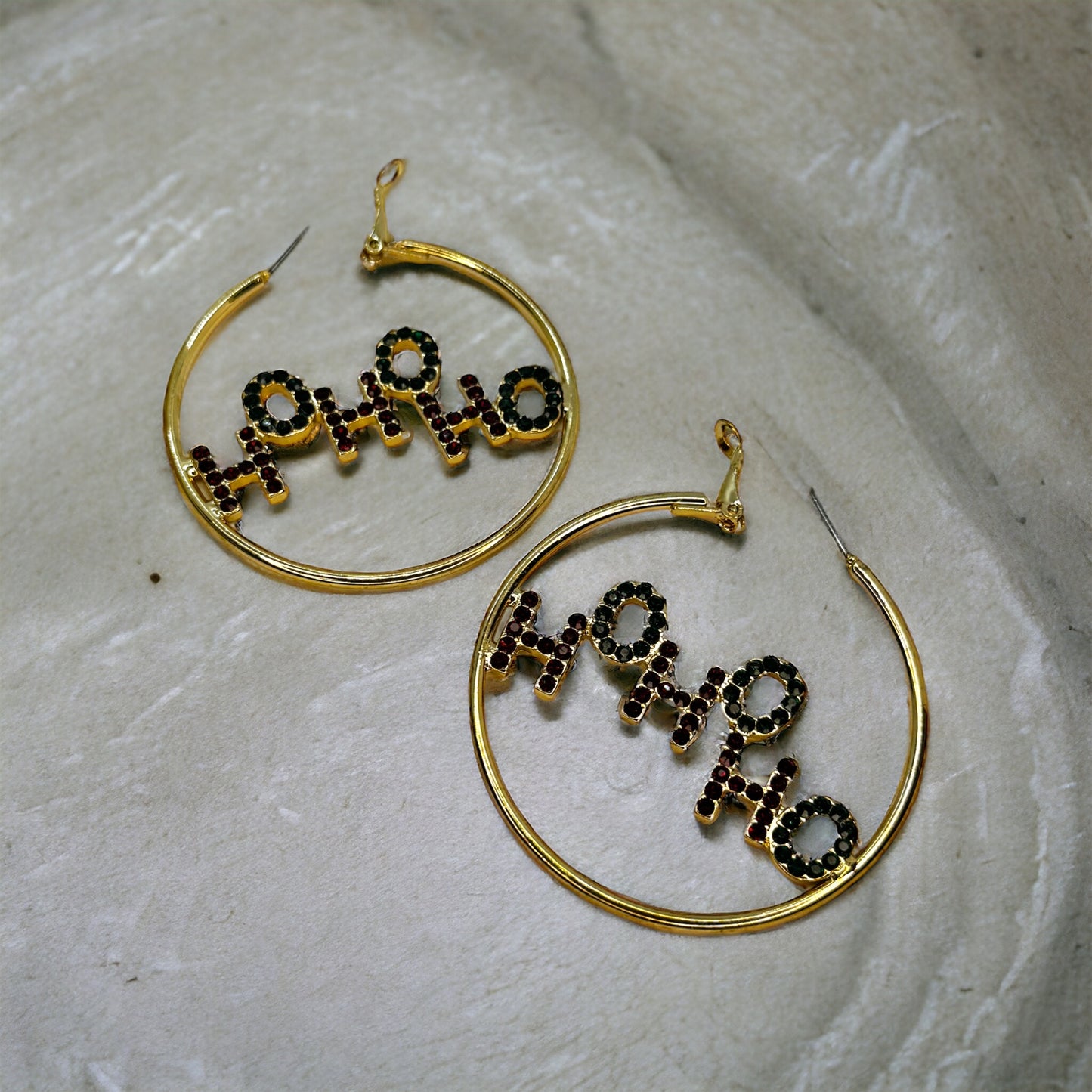Holiday Sparkle Alert: Red & Green Glitter Christmas Hoop Earrings