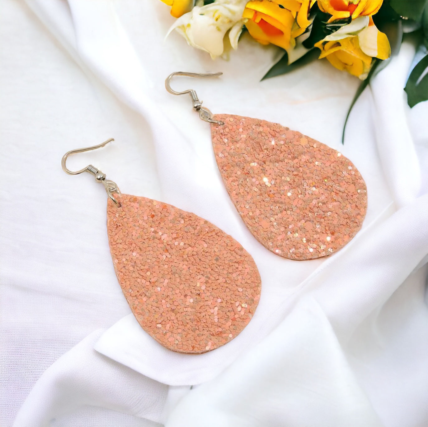 Sparkle & Shine: Glitter Teardrop Dangle Earrings ✨