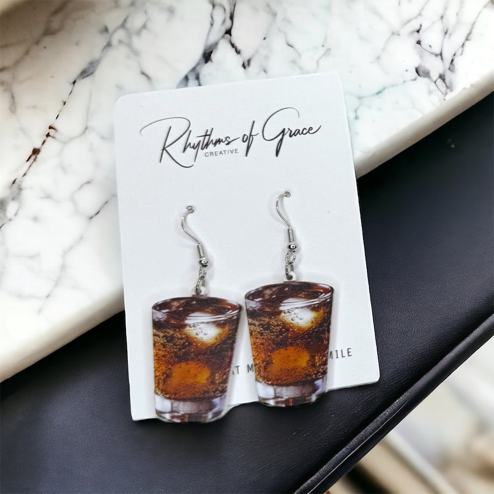 Rum & Coke Cocktail Earrings - Perfect for Happy Hour, Bartenders & Drink Lovers!