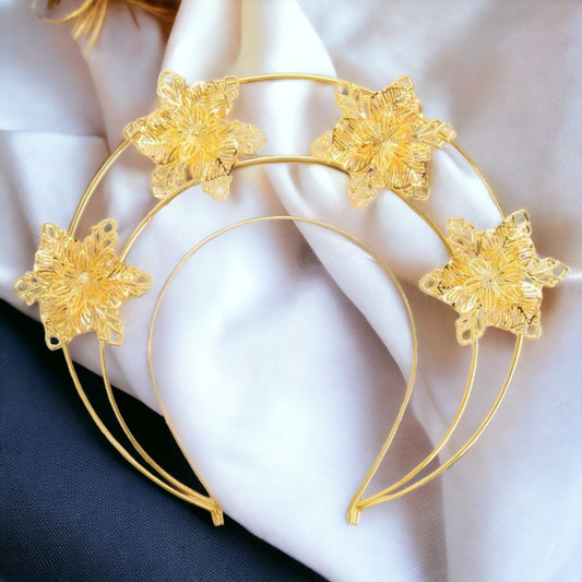 Gold Goddess Headband - Gold Star Headband, Celestial Headpiece, Goddess Headpiece, Birthday Party, Star Goddess - Rhythms of Grace Creative