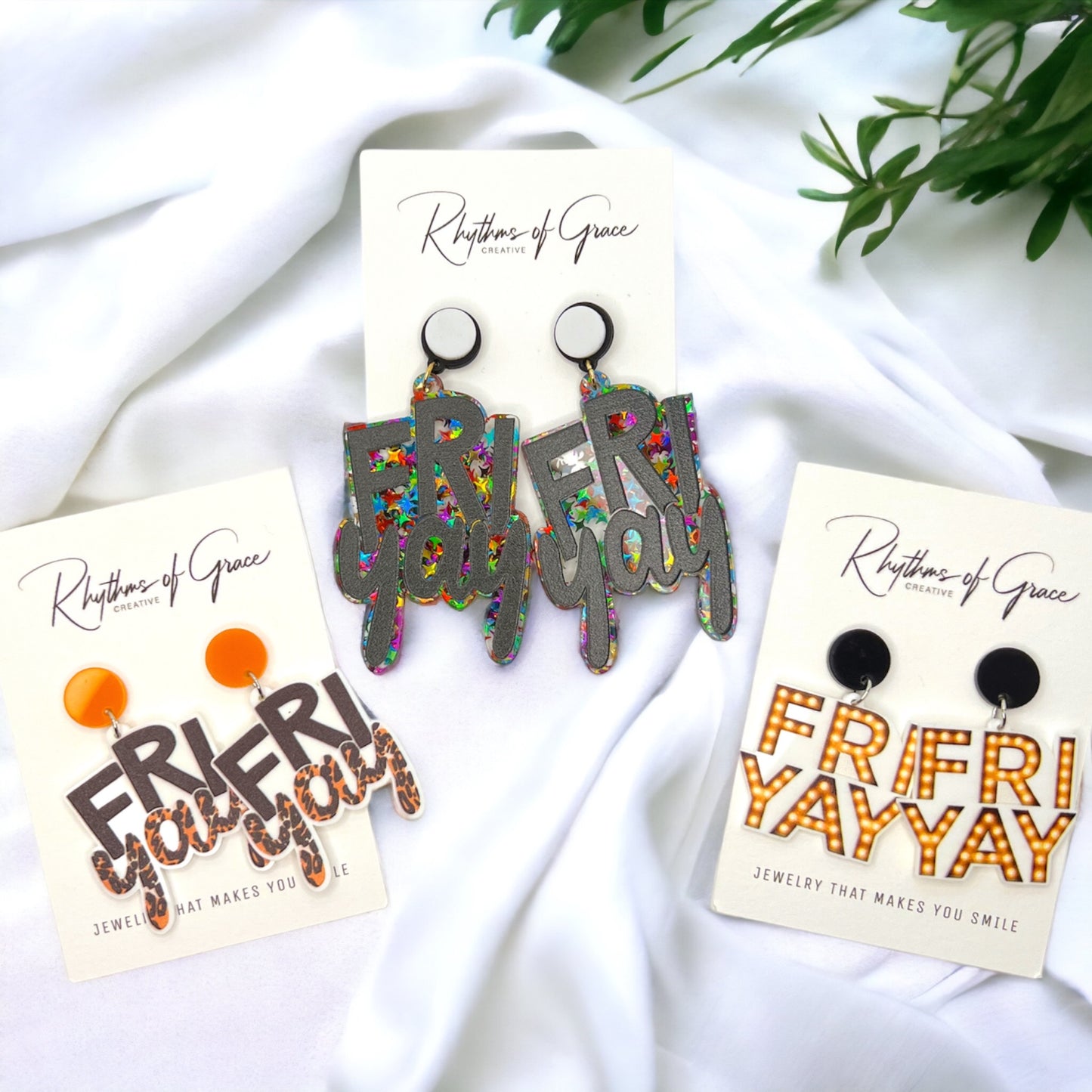 FRIYAY Earrings: Your Weekend Statement Piece! ✨ - Rhythms of Grace Creative