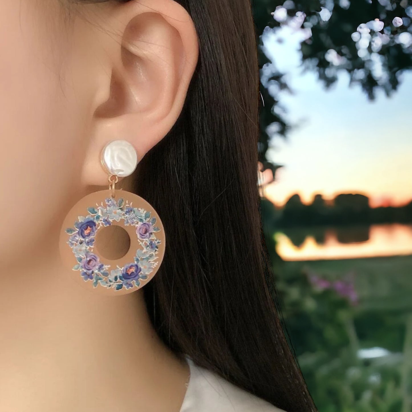 Blue Flower Earrings - Springtime Floral Elegance! 🌼