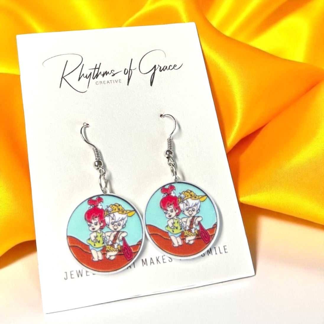 Yabba Dabba Cute! – Flintstones Earrings Featuring Pebbles & Bamm-Bamm 🦴