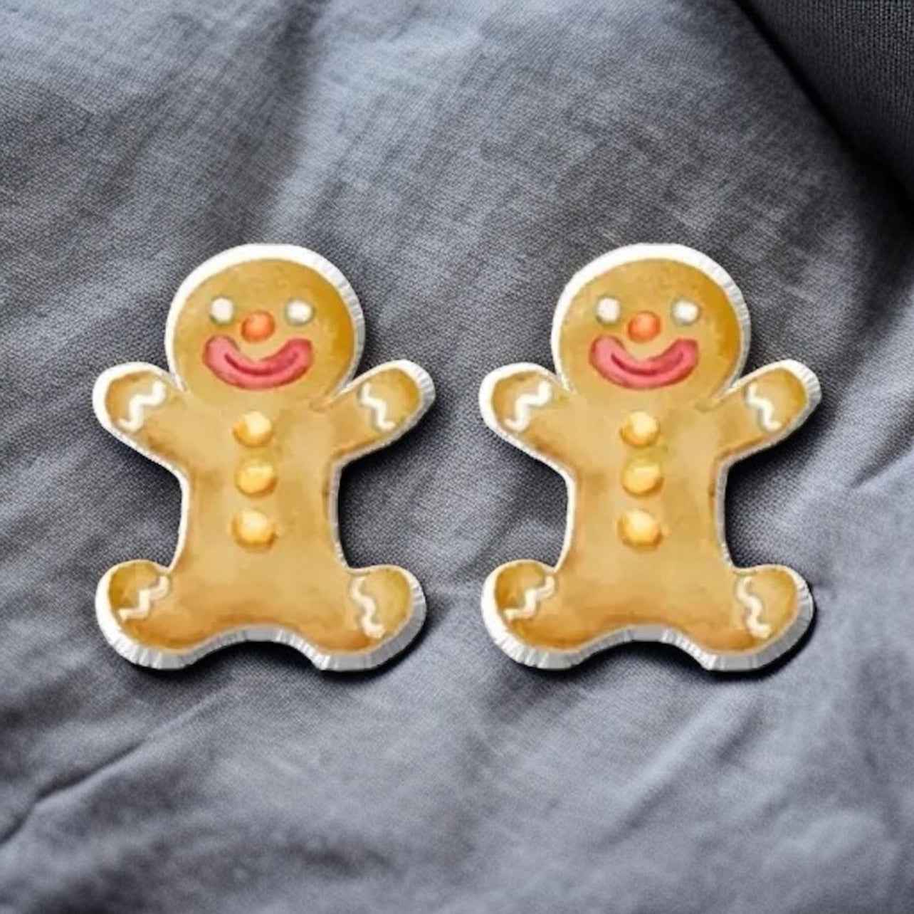 Gingerbread Man Studs - A Sweet Splash of Holiday Cheer! 🎄