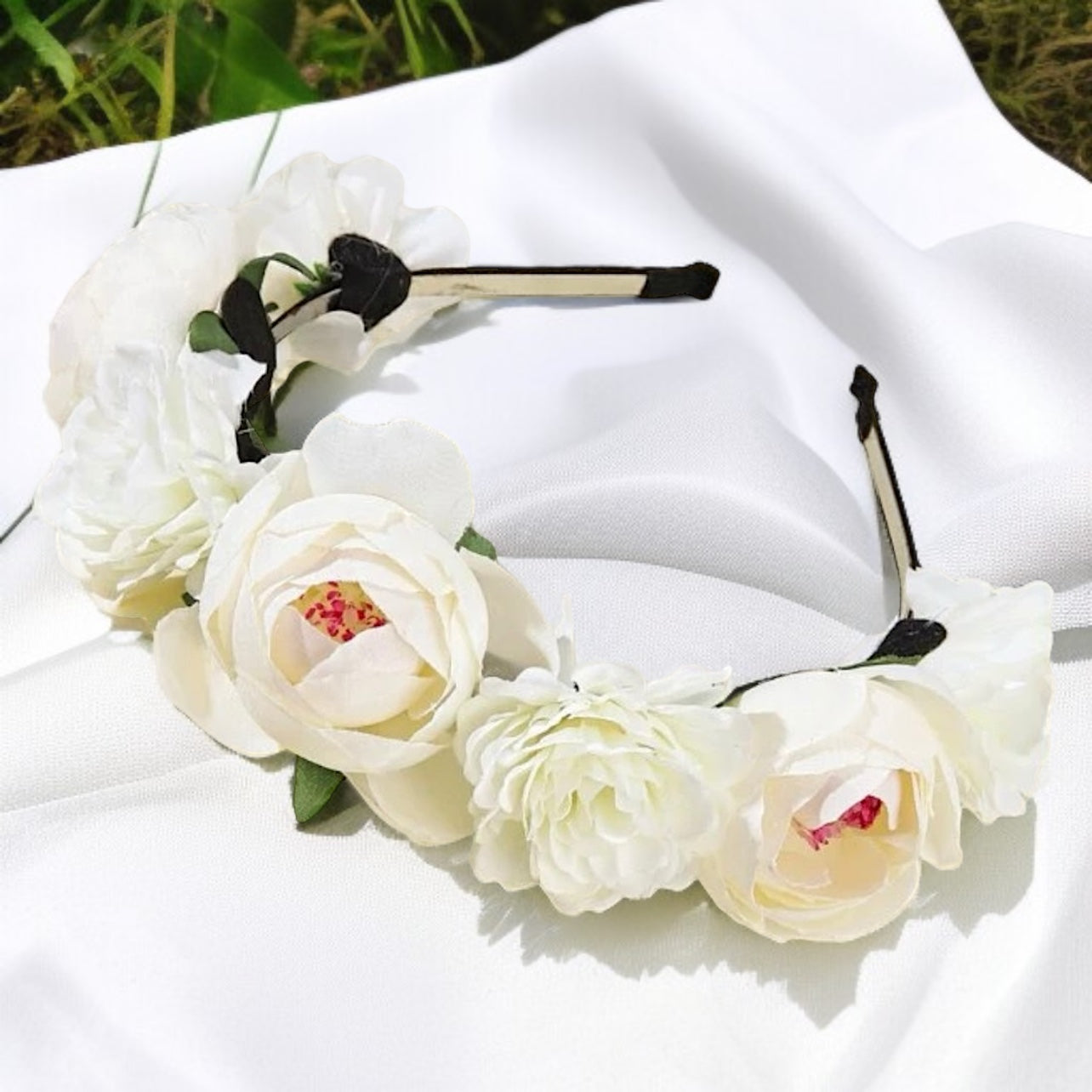 Blooming Beauty: White Flower Headband for the Perfect Boho Chic Look! - Rhythms of Grace Creative