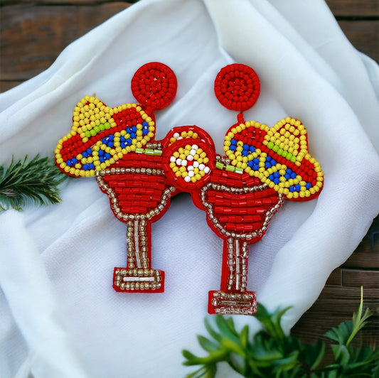 Fiesta Vibes: Beaded Margarita Earrings to Sparkle Your Style!