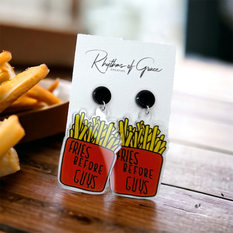 Fries Before Guys: Sassy Fast Food Earrings for Fierce Foodies! 🍟