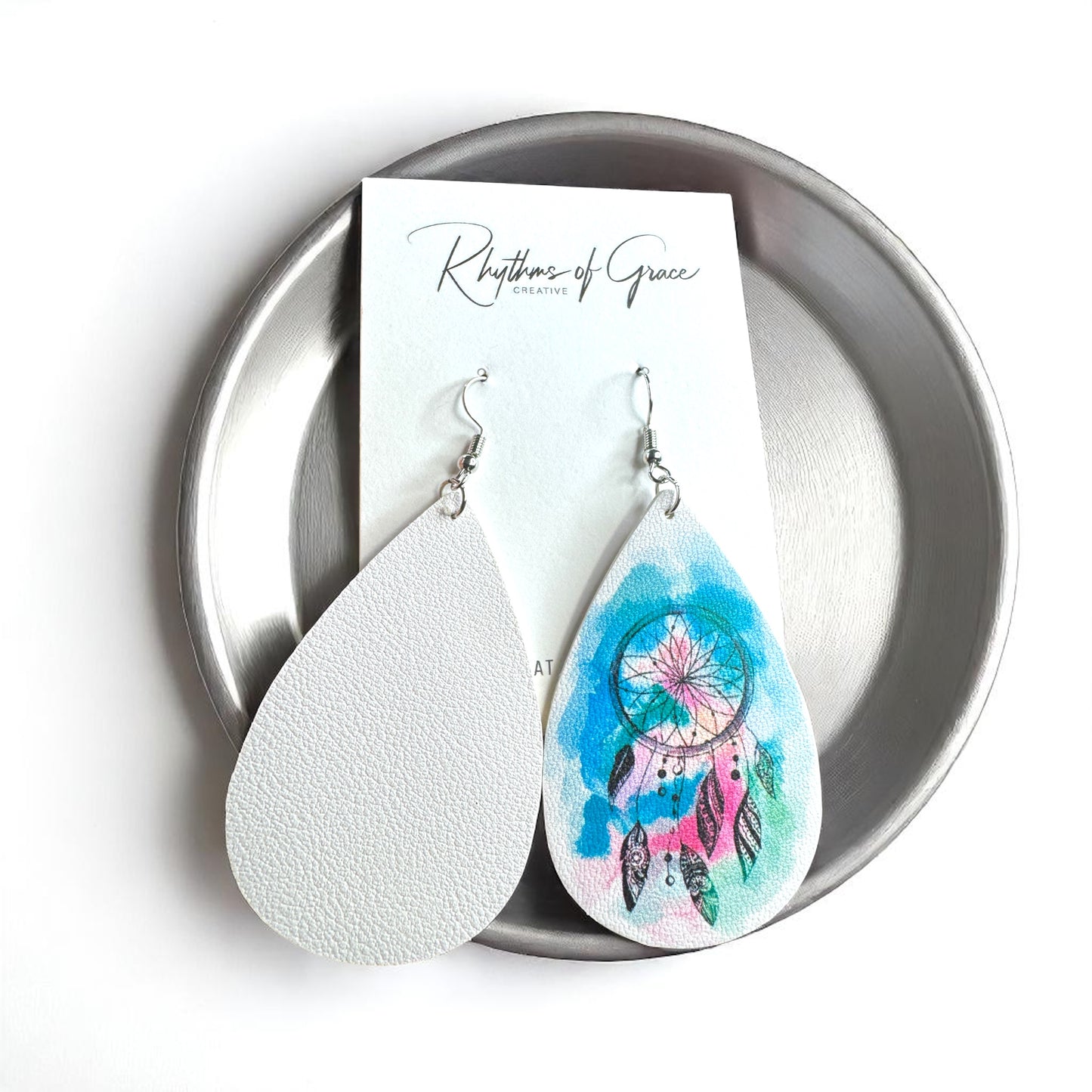 Whimsical Dreamcatcher Teardrop Dangle Earrings