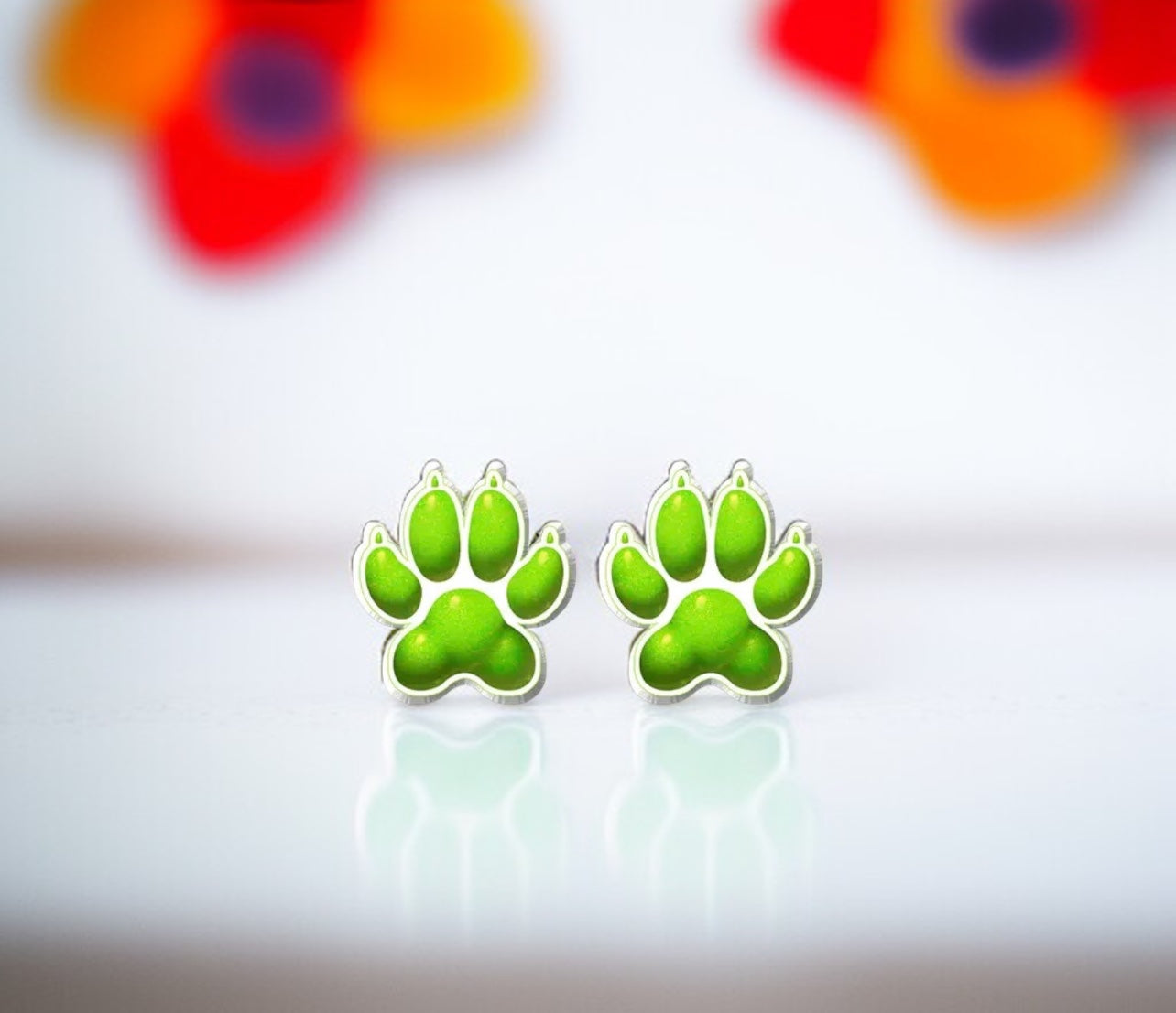 Vibrant Paw Print Studs – A Pawfect Gift! 🐾 10 Colors Available!