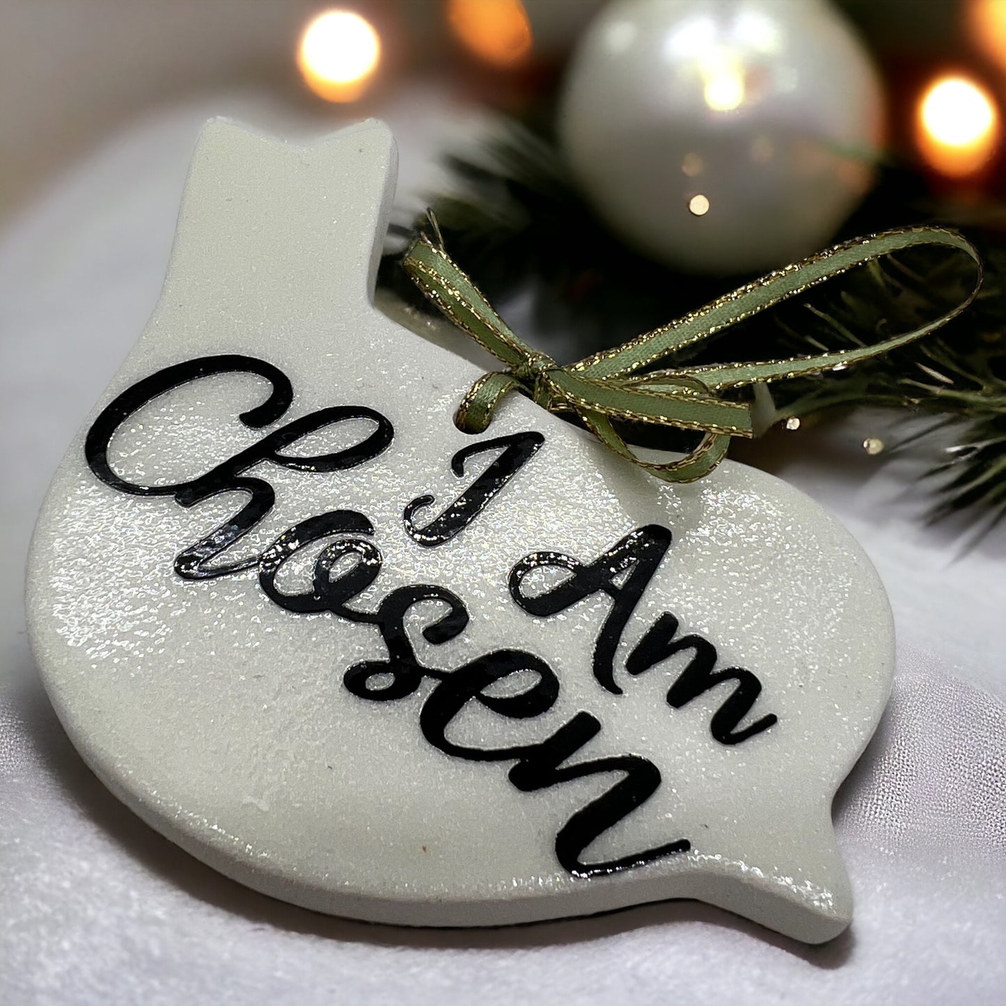 "I Am Chosen" Baptism Ornament – Celebrate Faith & Milestones with a Touch of Grace!