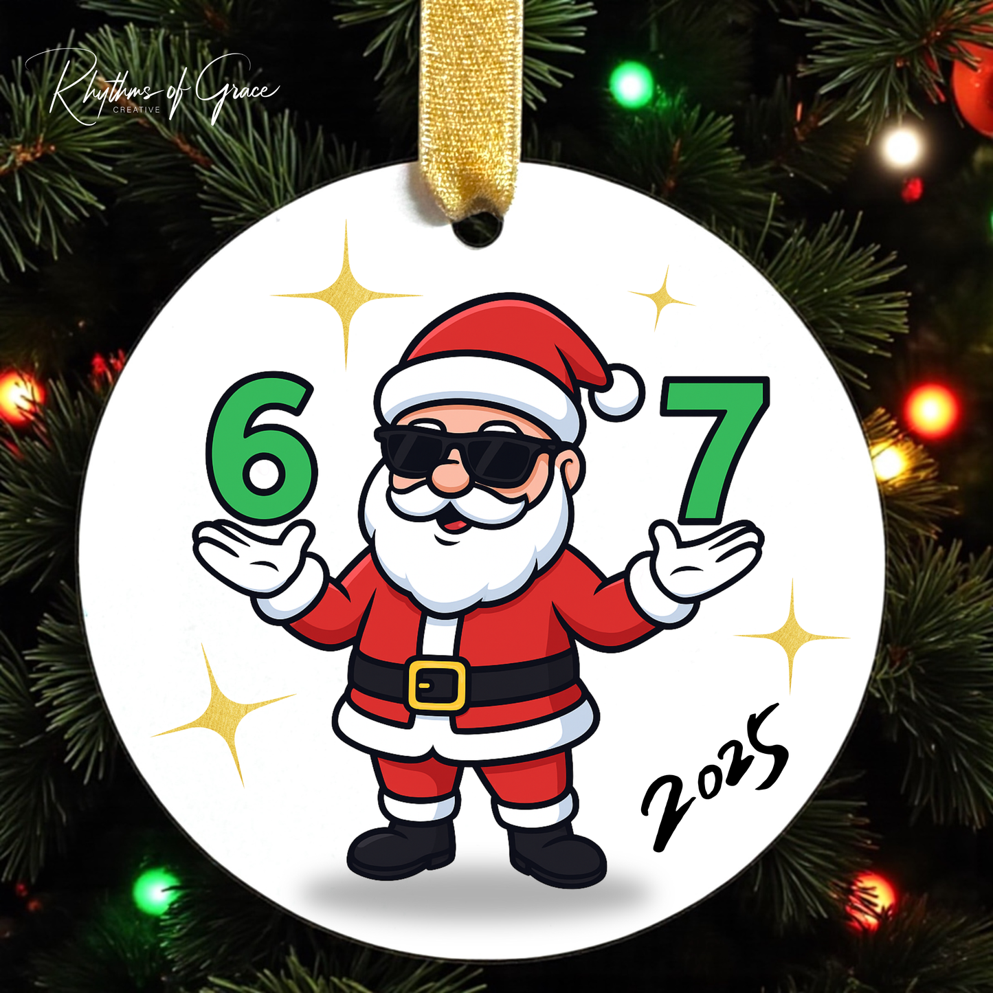 "Santa 6-7" Ornament – Sleighin' the Holiday Game!