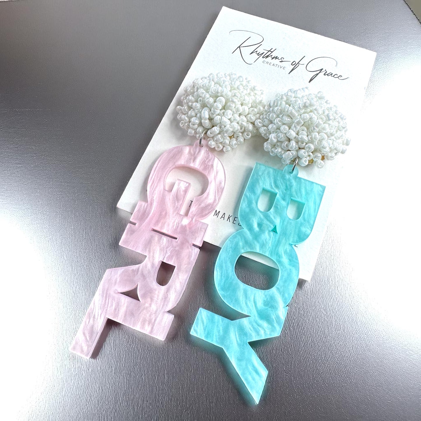 Gender Reveal Dangle Earrings: Share the Surprise in Style